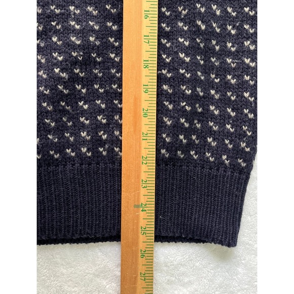Vintage Eddie Bauer Mens Birdseye 100% Wool Sweater Navy Black Label Medium USA - Picture 6 of 7